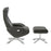 Riga lounge chair + footstool | Black leather