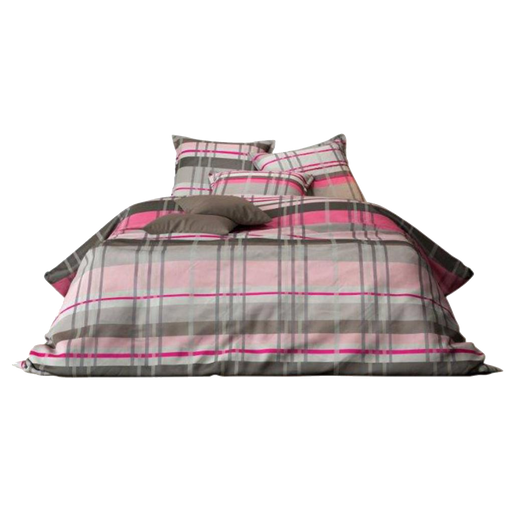 Mistral Home Duvet Cover & Pillowcase Set | Pink, Brown Plaid