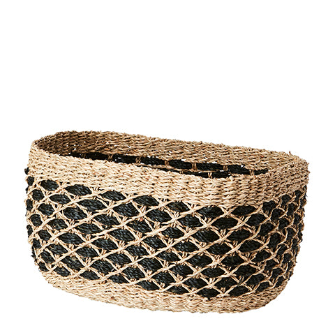 Collect Basket L | Black & Natural