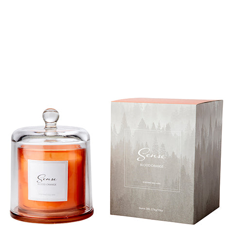 Sense scented candle with bell jar | Blood Orange