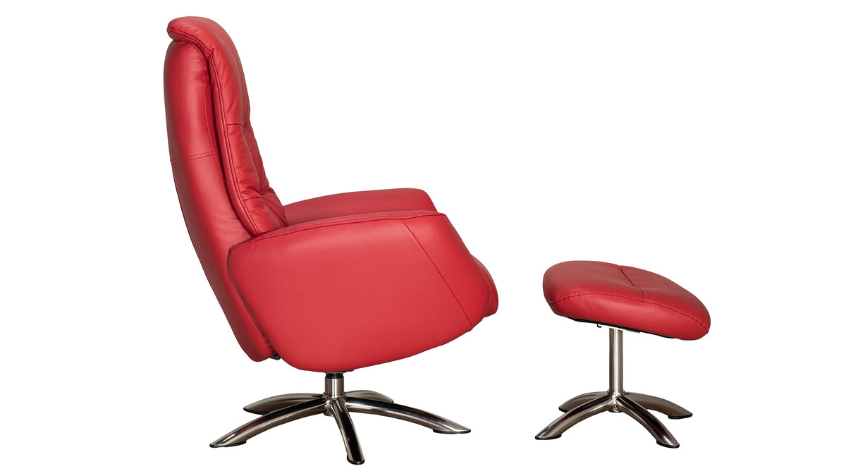 KOLDING armchair leather | black, grey, red PVC
