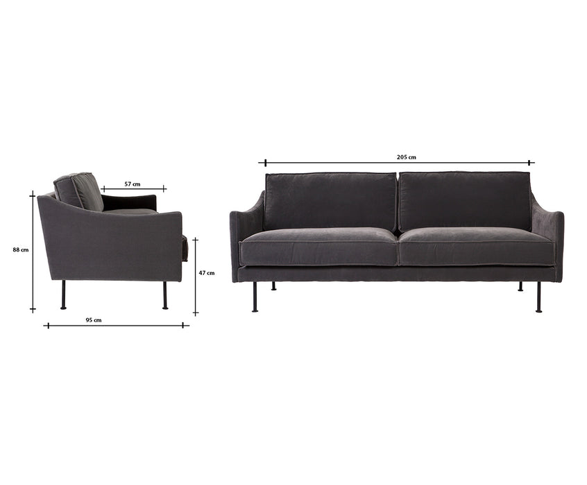 Capella 3 Seater Sofa | Grey