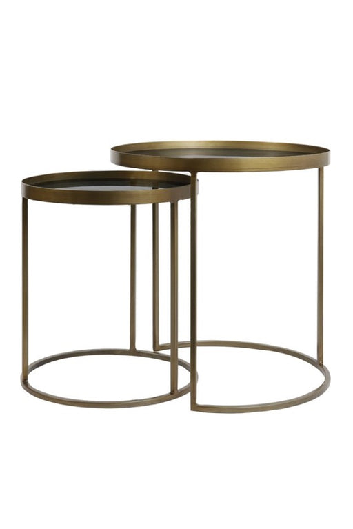 Side table Talek | smoked glass, bronze