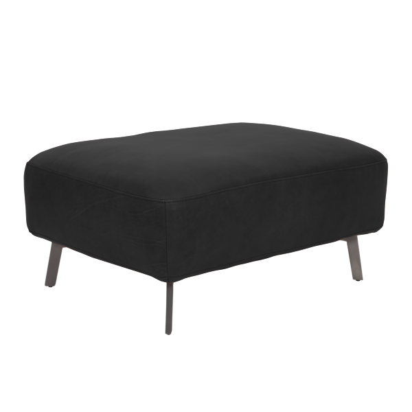 Taxton Sofa Footstool | Black, Leather